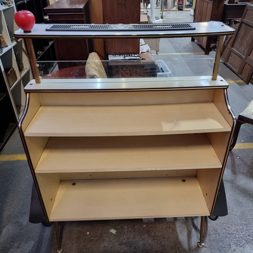 713 - Star Lot: A fun retro vintage home bar / drinks trolley has the front of a Rolls Royce mounted onto ... 