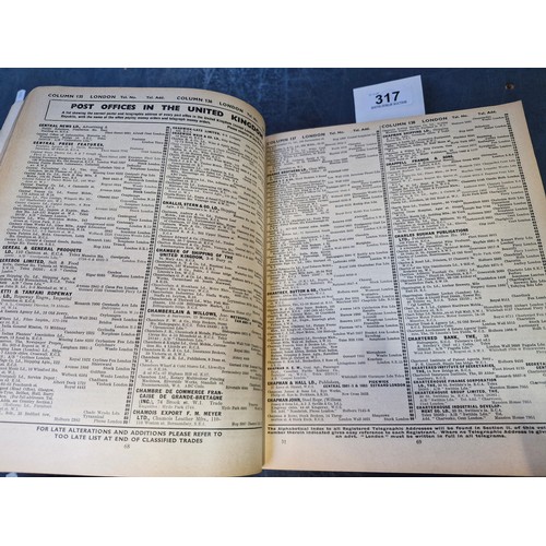 317 - A fascinating large edition book called 'SELL'S DIRECTORY OF REGISTERED TELEGRAPHIC ADDRESSES WITH T... 