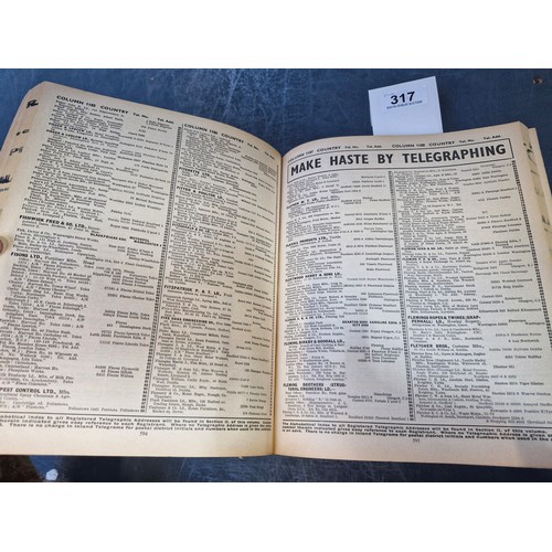 317 - A fascinating large edition book called 'SELL'S DIRECTORY OF REGISTERED TELEGRAPHIC ADDRESSES WITH T... 