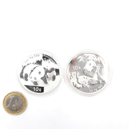 22 - Two encapsulated silver coins each one ounce silver .999 dated 2007 & 2008.