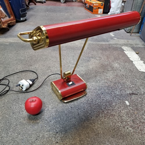 1241 - Super Star Lot: An exceptional art deco genuine Eileen Gray No 71 desk lamp for Jumo, 1930s in a red... 