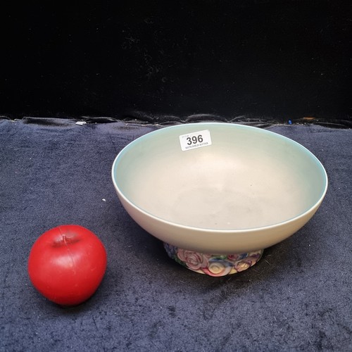 396 - Star Lot : A good size Clarice Cliff 'My Garden' fruit bowl with beautiful hand painted floral pedes... 