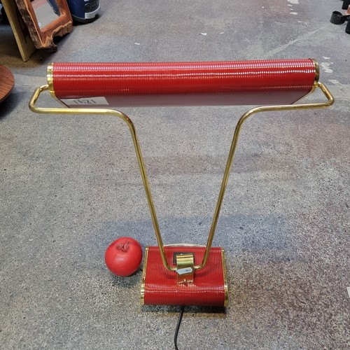 1241 - Super Star Lot: An exceptional art deco genuine Eileen Gray No 71 desk lamp for Jumo, 1930s in a red... 