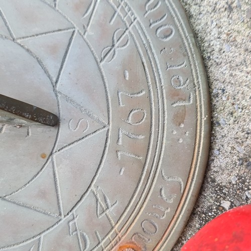 731 - Super Star Lot: A fabulous original 1767 solid bronze Sundial on granite base. 
Fabulous original Pi... 