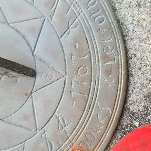 731 - Super Star Lot: A fabulous original 1767 solid bronze Sundial on granite base. 
Fabulous original Pi... 