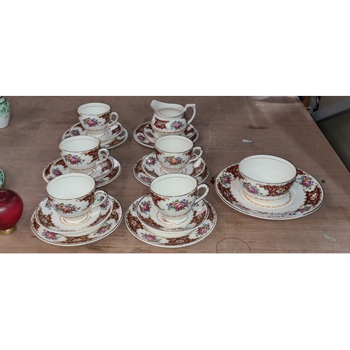 1103 - A 20 piece Arklow Pottery tea set in a rich floral pattern All in good order.