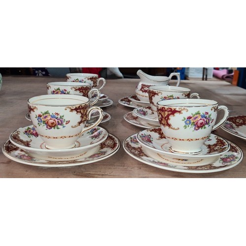 1103 - A 20 piece Arklow Pottery tea set in a rich floral pattern All in good order.