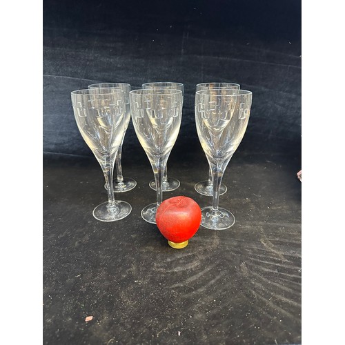 221 - A striking set of six John Rocha for Waterford Crystal tall stemmed wine glasses. All in excellent c... 