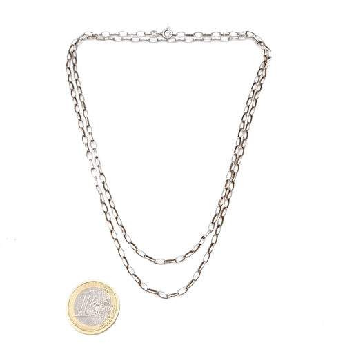 543 - A sterling silver chain link necklace. Length - 56 cms. Weight - 7.3 grams.