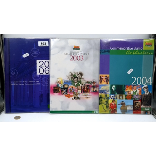 598 - Three commemorative stamp collections issued by Anpost. Irish stamps 2003 & 2004 collection together... 