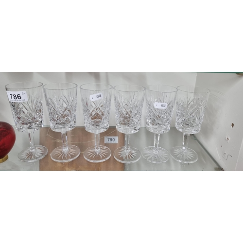 786 - A striking set of six quality Cavan Crystal stemmed drinking glasses. Nice weight to these pieces. A... 