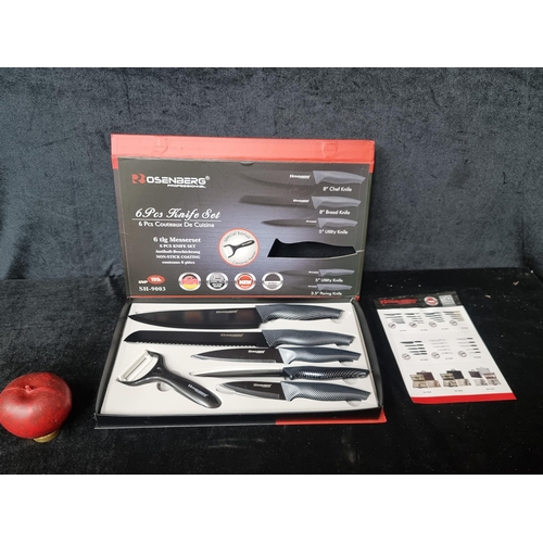 854 - A 'Rosenberg Professional' 6 Piece Knife set. SH-9003. Brand new, In original box.