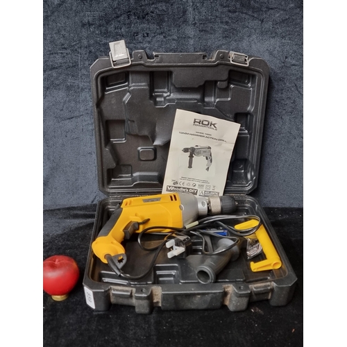 859 - A ROK Powertools 13 mm Hammer Action Drill. WHDC1000. Fully complete with hard shell case with instr... 