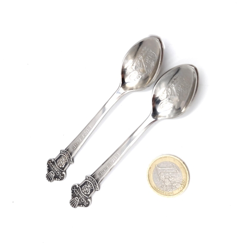 994 - A pair of rare Rolex butcherer Switzerland Lucerne spoons. Length of spoon 11cm's.