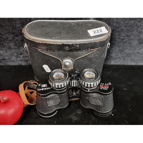 1176 - A pair of vintage Chinon 7 x 35 field binoculars. Housed in original hard shell leather case.
Previo... 