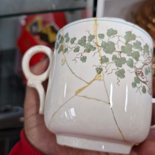 96 - Two very rare, 19th century, S & P cups with transfer decorated images of John Dillon and Michael Da... 