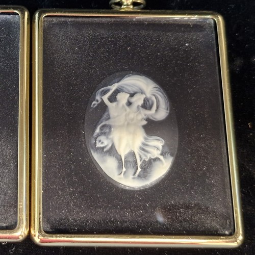 126 - Two lovely  framed pieces of 'Nymphs in Cameo' and 'Boy and Girl in Cameo', from the miniature world... 