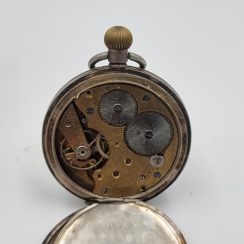 980 - A vintage sterling silver machine cut Swiss made 15 jewels pocket watch stamped 925, numbered '15738... 