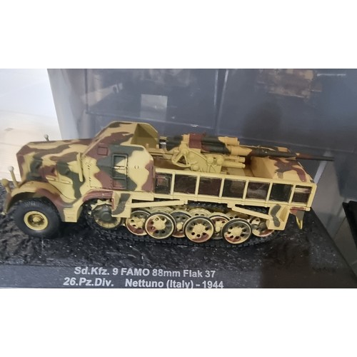 131 - A fantastic collection of approx. 70 miniature models of military tanks including Sd.Kfz. 9 FAMO 88m... 