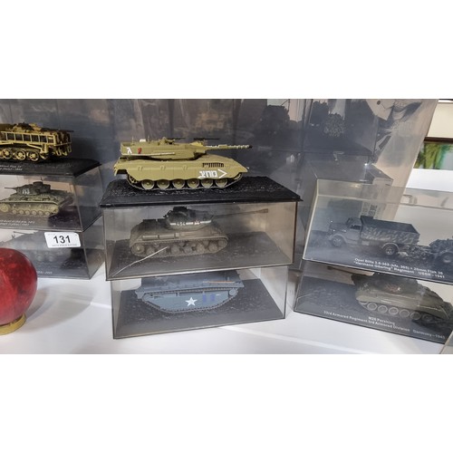 131 - A fantastic collection of approx. 70 miniature models of military tanks including Sd.Kfz. 9 FAMO 88m... 