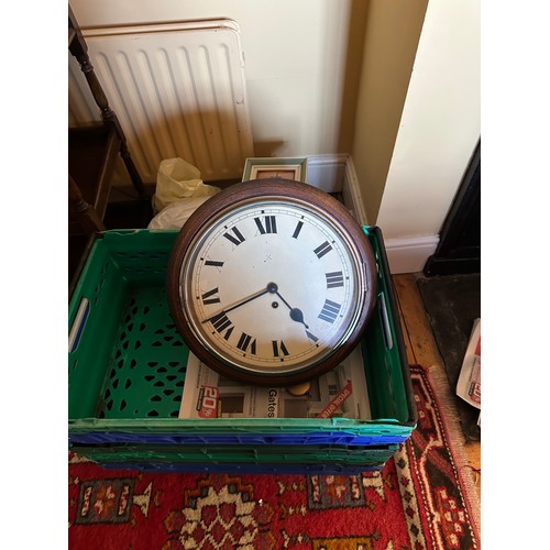 1018 - Star Lot : A lovely 19th century large 1 day School house clock.  From the clearance of Dunboyne Lod... 