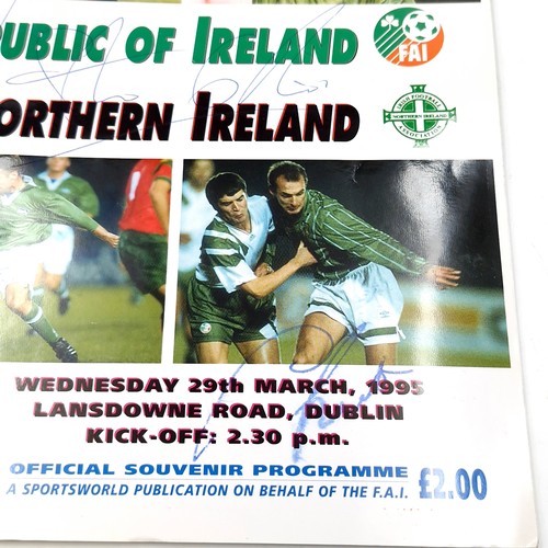 660 - A fantastic hand signed Euro '96 Republic of Ireland V. Nothern Ireland official souvenir programme.... 