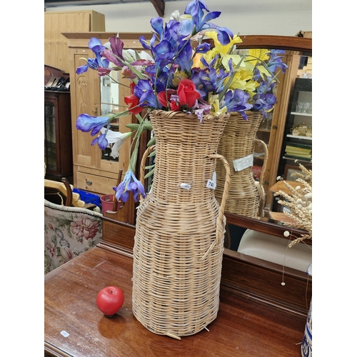 740 - A large wicker display flower basket.