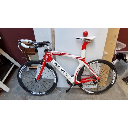 1406 - Super Star lot :Specialized Transition carbon fiber triathlon bike, aerodynamic design, equipped wit... 