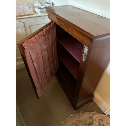 1432 - Star Lot : A lovey Antique pier cabinet with with Inlay and glass  and Curtain front, you can remove... 