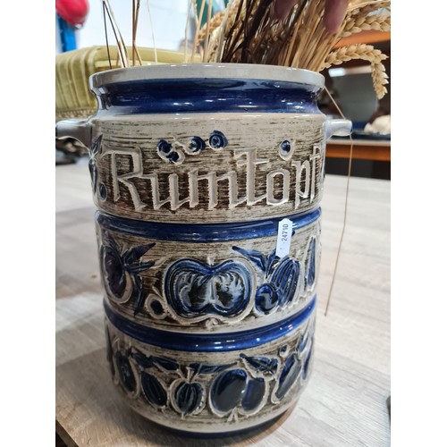 739 - A West German ceramic large Rumtopf jar. Stamped and numbered to base 'W.GERMAN 825-32'. In good con... 