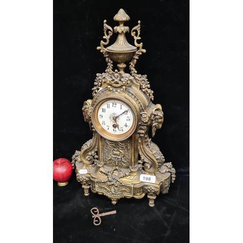 198 - Star Lot: A magnificent antique French mantel clock made by Japy Freres, a renowned clockmaking comp... 