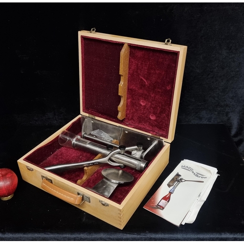 227 - A MACCorkScrew mounted bottle opener. Complete in it's original wooden carrier case, with mounting s... 