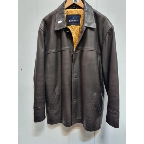 A stylish Kartel genuine brown leather jacket. Size XXL