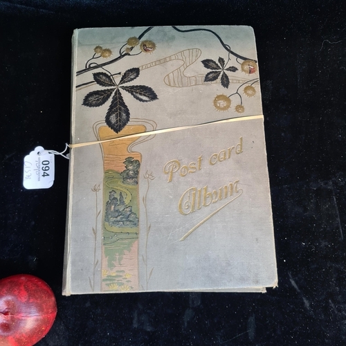 94 - A fabulous antique fully furnished post card album containing antique Irish post cards.