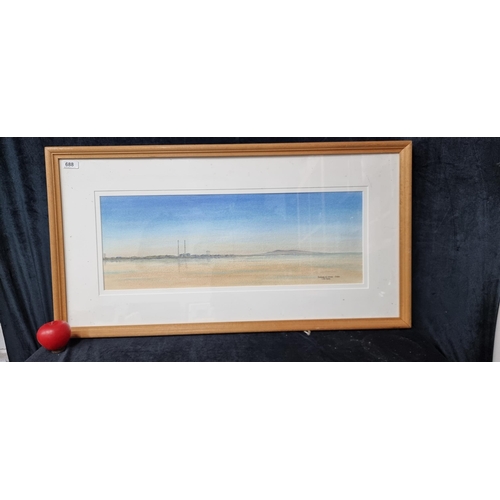 688 - A large original 'Jim Scully' watercolour on paper painting titled 'Sandymount Strand-Dublin'. The s... 