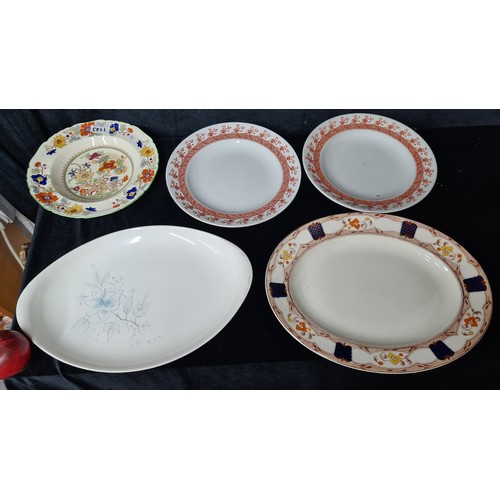 1231 - Five plates including a Mason's pottery company plate, two Royal Worcester England plates, a Royal D... 