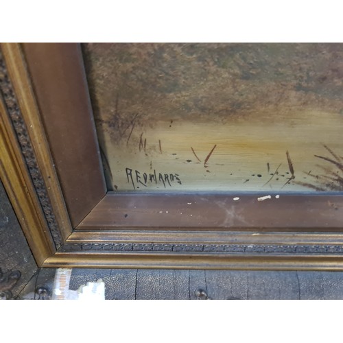 1241 - Star Lot: R.Edwards (18th century). An original antique R.Edwards oil on canvas painting. Depicts a ... 