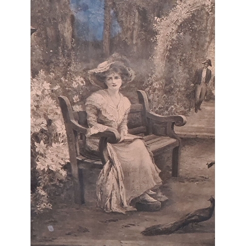 1249 - A large vintage monochrome print after an original 'Henry Gordon' painting. Featues an Edwardian lad... 