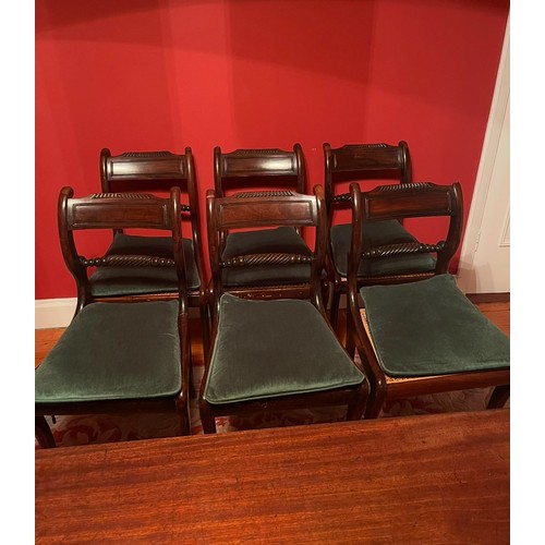 1259 - Star Lot : A fabulous set of six Irish Georgian antique chairs with wicker seats. In lovely conditio... 