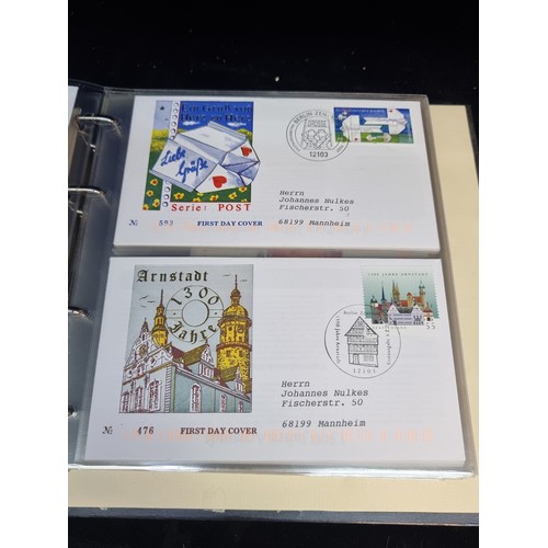 183 - A German binder stamp album of first day covers. Approx. 60+