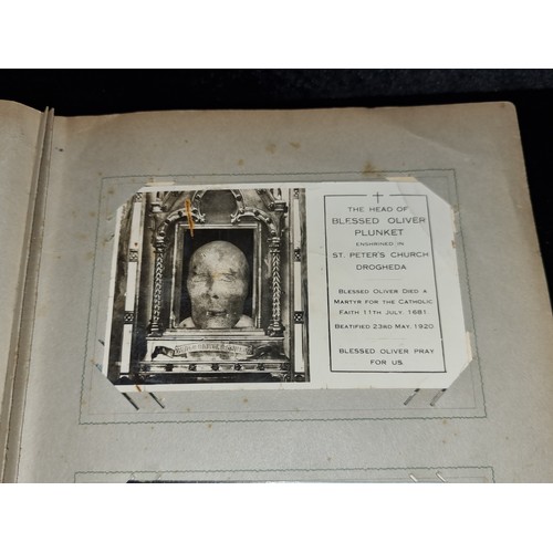 94 - A fabulous antique fully furnished post card album containing antique Irish post cards.