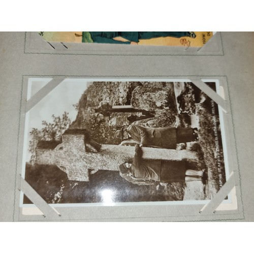 94 - A fabulous antique fully furnished post card album containing antique Irish post cards.