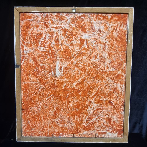 91 - Star Lot: A striking and large oil on board painting. Features an abstract expressionist forms very ... 