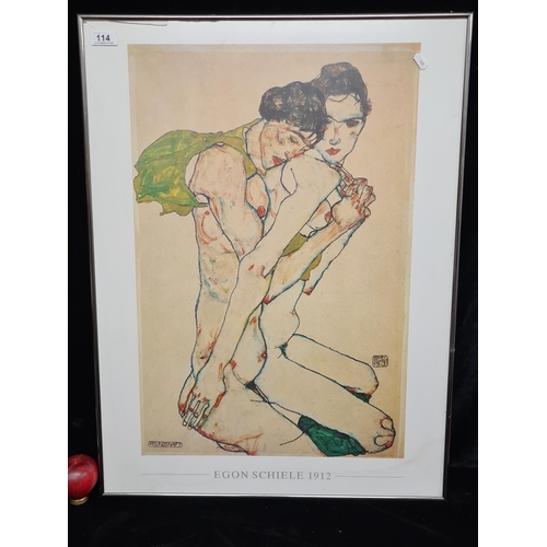 114 - A large high quality print of an original 1913 painting by Egon Schiele (Austrian, 1890-1918) titled... 