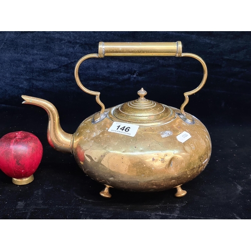 146 - A wonderful antique Victorian brass teapot.