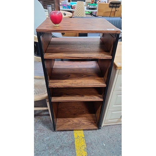 423 - Star lot : A handsome Rosewood mid century modern audio cabinet on Castors.