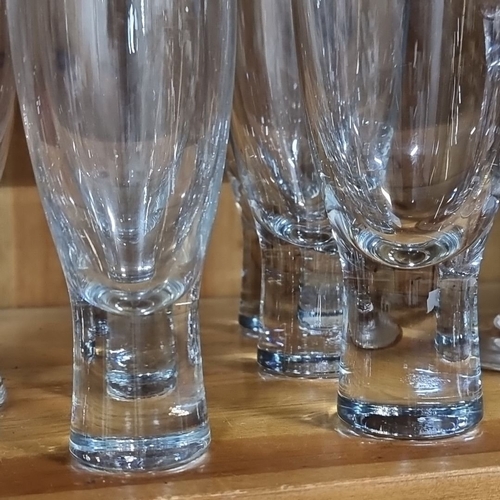 468 - Great quality antique heavy handcblown glasswear, withy weighted bases featuring various sizes.