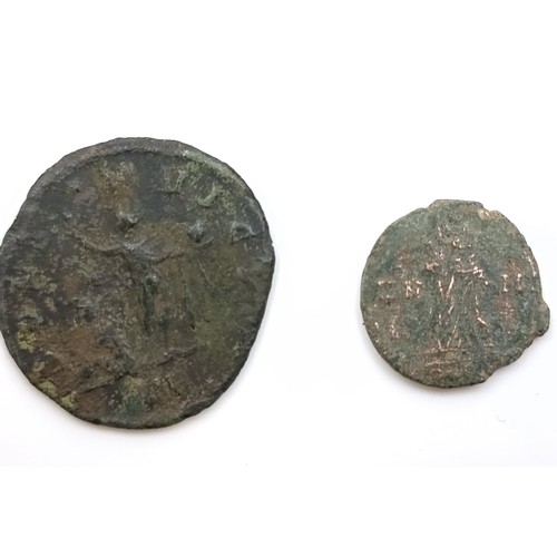 534 - Two roman coins in encapsulated containers. Good detail for the age 1600-2200 years old, great for r... 