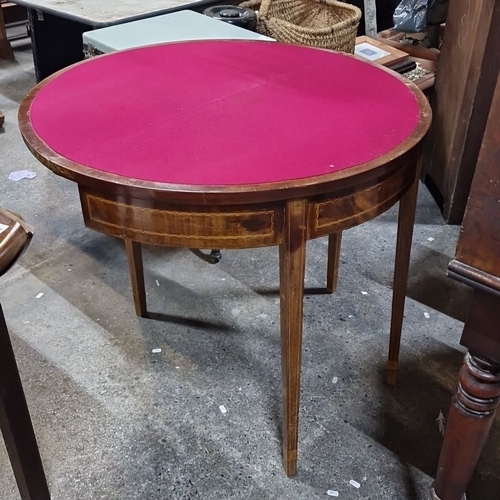 809 - Star Lot : A fabulous Antique folding card table, circa early 19th century, features Burl maple cons... 