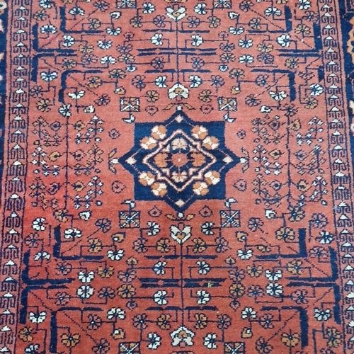 810 - Star Lot : Vibrant handmade, hand knotted Persian rug, mid-20th century, intricate geometric motifs,... 